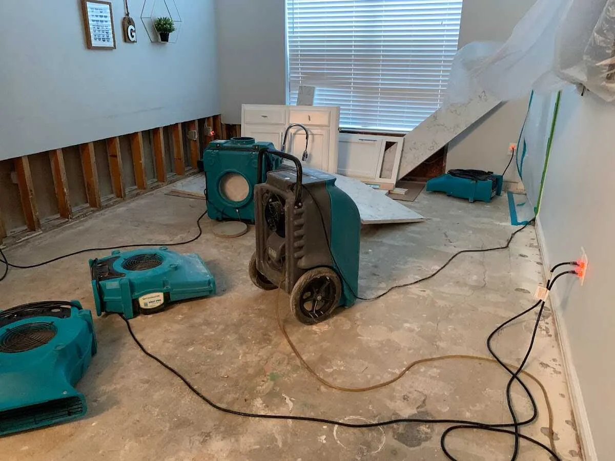 Dehumidifier in flood-cut room for Water Damage Restoration in Fredericksburg